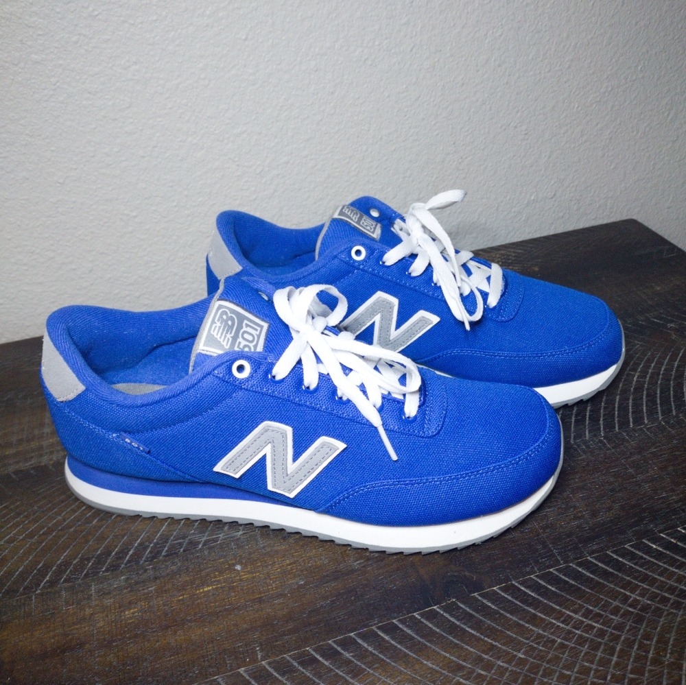 New Balance 501 Blue Gray White Men's Athletic Sneakers - Picture 12 of 13